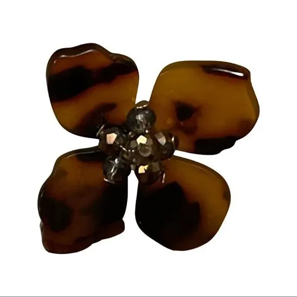 Tell Your Tail lucite flower animal print earrings - NWT - Picture 2 of 6